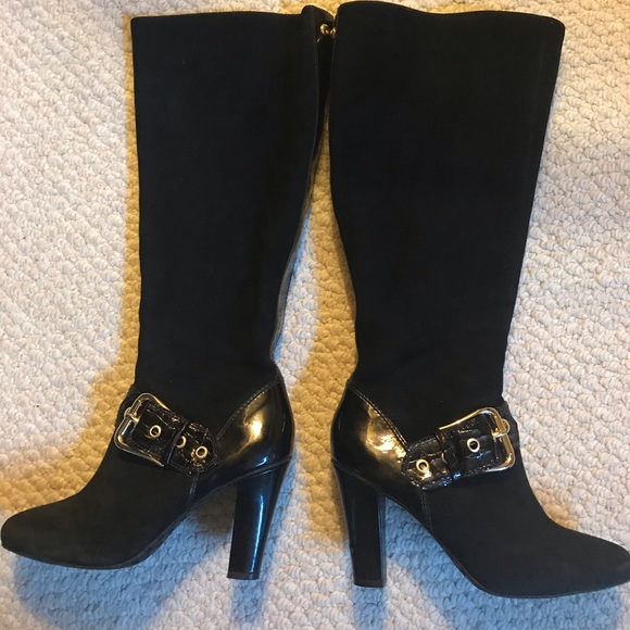 Antonio Melani black suede and leather boots - Picture 1 of 7